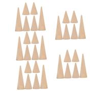 NIYANGLE 30 pcs Wood Cone Ring Stands Jewelry Display Bases Space-saving Rings Holders for Retail Counters and Personal Vanity Tables