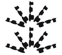 NIYANGLE 30pcs Black Mini Clown Hats for Dolls Craft Decoration DIY Mini Top Hats Tiny Fluffy Doll Supplies Party