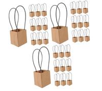 NIYANGLE 30pcs Bouquet Bags Handles Kraft Paper Flower Wrapping Containers for Fresh and Dried Flowers for Floral Arrangements and Giving