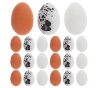 NIYANGLE 30pcs Faux Mini Easter Eggs Set with Resin Chicken, Quail Duck Eggs, Small Craft Ornaments for DIY Micro Garden Decor and Easter Party Decorations