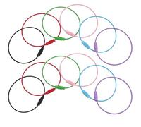 NIYANGLE 30pcs Multi-Color 1.5x15cm Painted Steel Wire Key Rings, Compact Portable Keychain Cables for Daily Use, Wear-Resistant Key Rings Suitable for Travel and Outdoor Random Color