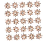 NIYANGLE 30pcs Snowflake Decorative Rhinestone Buttons for DIY Sewing Clothing Craft Hand-Made Gold Full Embellishments Delicate Apparel Decor Accessories