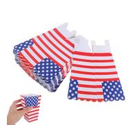 NIYANGLE 36 Pcs Independence Day Popcorn Boxes with Star-spangled Banner Design, Disposable Party Snack Bags for Usa Decorations and Patriotic Table Centerpieces