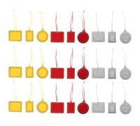 NIYANGLE 36pcs Felt Christmas Mini Photo Frame Ornaments, Red Gold Silver Holiday Picture Holders for Xmas Tree Decoration, DIY Craft Keepsake Hanging Frames for Festive Party Display