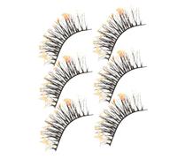 NIYANGLE 3pairs Wispy False Eyelashes Glitter Design for Stage Performance Comfortable and Easy to Use Individual Fake Lashes for Fashion and Makeup Applications for Parties and Events