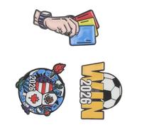 NIYANGLE 3pcs Alloy Soccer Lapel Pins with Vibrant Enamel Technique, Scratch Resistant and Easy to Attach, for Hats and Shirts during Celebrations or Formal Gatherings