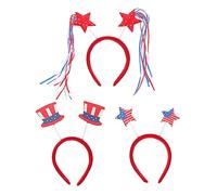 NIYANGLE 3Pcs American Flag Headband for Independence Day Hair Hoops Costume Accessories Durable Cloth Material for July Celebrations and Patriotic Events