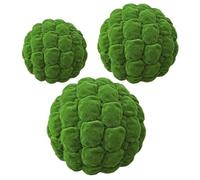 NIYANGLE 3pcs Artificial Moss Decorative Balls Green Plastic