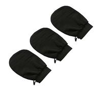 NIYANGLE 3pcs Black Bath Gloves Dual-sided Dead Skin Cell Remover Scrubbing Mitts Deep Massage Exfoliating Bathing Scrubbers for Men and Women Shower Use