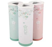 NIYANGLE 3pcs Car Facial Tissues Cylinder Box with Cute Printed Design, Portable Round Tissue Holder for Travel and Car Use, 40 Sheets Per Tube, Multi-Color Set