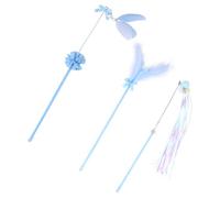 NIYANGLE 3pcs Cat Teaser Interactive Feather Three Piece Set for Cats