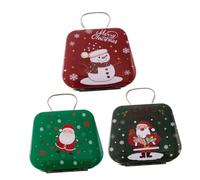 NIYANGLE 3pcs Christmas Mini Tinplate Candy Boxes Elegant Holiday Treats Storage for Sweets Cookies and Items Compact Handheld Design for Party Favors and Seasonal Decorations
