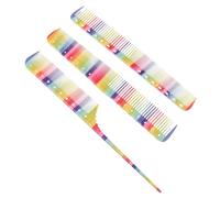 NIYANGLE 3Pcs Colorful Hair Styling Combs Professional Barber Hairdresser Tools Durable Flexible Design for All Hair Types for Cutting Dying Daily Care