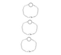NIYANGLE 3pcs Crystal Living Memory Locket Bracelet with Floating Charms DIY Photo Frame Jewelry for Women Durable Material White K Round Charm Gift