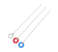 NIYANGLE 3pcs Drum Set Sustain Cymbal Chain Red Silver Blue for Jazz Drum Kits Cymbal Rattler Hissing Effect