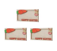 NIYANGLE 3pcs Easter Wooden Money Holder Set - Bunny and Vegetable Cash Envelope Wallets - Holiday Card Organizer for Easter Basket Stuffers and Spring Party Decorations