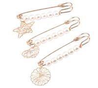 NIYANGLE 3pcs Elegant Golden Brooch Pins for Clothes with Alloy and Abs Pearl Material, Creative Lapel Pins to Add Fashion Elements and Show Personality, for Women’s Clothing Accessories