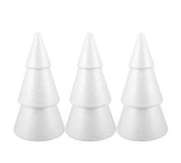 NIYANGLE 3pcs Foam Christmas Tree: Blank White Polystyrene Craft Trees For Painting - Unfinished Paintable Small Cones For Holiday Party Decorations