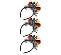NIYANGLE 3pcs German Soccer Headbands for Men, Adjustable Plastic and Non-woven Fabric Sports Accessories with Patriotic Flair, Universal Fit for Football Matches and Soccer Events