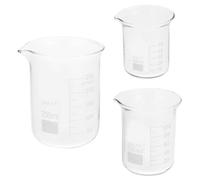 NIYANGLE 3pcs Glass Beakers with Spout for Labs, Graduated Laboratory Beaker Set in 50ml 100ml 250ml, Easy to Measure and Read, Lightweight Glass for Classroom and Research Use