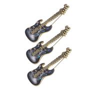 NIYANGLE 3pcs Guitar Brooch Pins Elegant Enamel Rhinestone Badges Unisex Shirt Hat Decorative Accessories Compact for Jackets Backpacks Music Lovers
