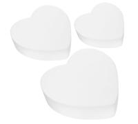 NIYANGLE 3Pcs Heart Shape Foam Cake Dummies Set for Valentine’S Day Baking Practice, White Simulated Cake Models in 6, 8, 10 Inch Sizes for Wedding and Craft Decorations