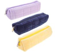 NIYANGLE 3pcs Large Capacity Pencil Case for Artists and Teachers, Lint | Space Saving Design, Solid Colour Finish, Classroom Use, Fits Rulers and Compasses, Tidy Desk Storage