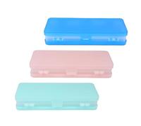 NIYANGLE 3pcs Large Capacity Plastic Pencil Cases for Students with Double-layer Design and Two Sides Storage, Multi-functional Pen Boxes Suitable for School and Exam Use