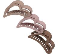 NIYANGLE 3pcs Large Frosted Heart Claw Clips Heart Shaped Nonslip Hair Clamps for Hair Back Claw Clips Grip for Curls