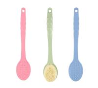 NIYANGLE 3pcs Long Handle Bath Brush Body Scrubber with Soft Bristle for Shower and Back Cleaning, Abs and Pbt Material, for Taking a Shower and Massage Skin Random Color