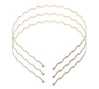 NIYANGLE 3pcs Metallic Wave Headbands for Women, Spring Wave Hair Bands Comfortable Fit and Flexible Structure, Stylish Iron Hair Accessories for Banquet and Face Washing