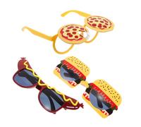 NIYANGLE 3pcs Novelty Hot Dog Sunglasses for Adults and Lightweight Reusable Party Glasses with Lenses Eyeglass Props for Birthday Christmas Beach Carnival Luau Celebrations