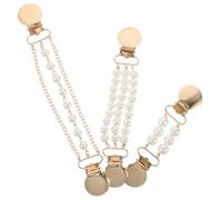 NIYANGLE 3pcs Shawl and Scarf Clip Vintage Pearl like Decoration for Sweater Tie Clips Versatile Exposure Buckle for Wedding