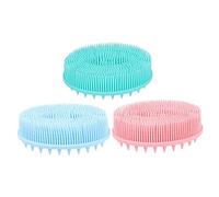 NIYANGLE 3pcs Silicone Bath Brush Gentle Scalp Exfoliating Shower Scrubber for Boy Girl Soft Design for Newborn Bathing