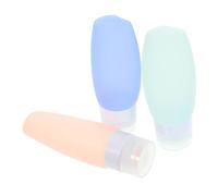 NIYANGLE 3pcs Silicone Travel Toiletries Containers Leakproof Bottles for Lotion Shampoo Lightweight Multi Colored for Outdoor Travel Business Trips