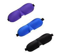 NIYANGLE 3pcs Sleep Mask Contoured Eye Cover Lightweight Breathable Adjustable Strap for Sleeping Travel Work Naps with Star Moon Pattern Black Blue Purple