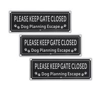 NIYANGLE 3pcs Weatherproof Aluminum Please Close Gate Sign with Pre-drilled Holes for Outdoor Fence and Garden Gate Pet Safety Yard Sign for Keeping Closed