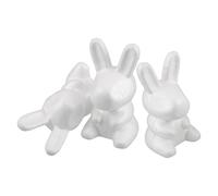 NIYANGLE 3pcs White Foam Animal Model Rabbits for DIY Painting and Decorating Versatile Holiday Bunny Decorations for Easter Christmas Weddings Valentines Day Birthday Parties Floral