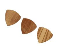 NIYANGLE 3pcs Wooden Guitar Picks Plectrums Large Triangle Shape for Acoustic and Bass Guitars, Sturdy Solid Wood Instrument Picks Set for Musical Performance