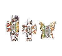 NIYANGLE 3pcs Zebra Pattern Hair Clips Gradient Color Acrylic Clamps for Women Stylish Hair Jaw Clasp for Everyday Use for Shopping and Travel