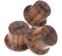 NIYANGLE 3pcs Zebra Wood Guitar Knobs 2t1v Volume Tone Control Replacement Set Professional Bass Guitar Tuning Buttons for Electric