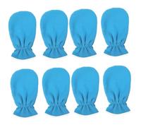 NIYANGLE 4 Pairs Heat Therapy Hand Cover for Women Blue Exfoliating Care Gloves with Heat Preservation Mitts for Moisturizing and Dead Skin Removal Spa Hand Treatment for Salon and Home Use