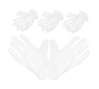 NIYANGLE 4 Pairs White Jewelry Gloves Anti-static Microfiber Hand Protection Comfortable Breathable for Jewelry Stores Exhibitions and Formal Etiquette