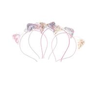 NIYANGLE 4 Pcs Hair Hoops Non Slip Decorative Headbands for Parties and Gatherings Unique Cat Shape Design Holiday Headband