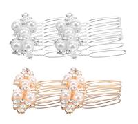 NIYANGLE 4 pcs Pearl Crystal Bridal Hair Comb Elegant Wedding Accessories for Women Side Hair Combs with Stunning Design for Brides and Special Occasions