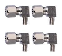 NIYANGLE 4 Pcs Pneumatic Connector 90 Degree Street Elbow Copper Female End 90° Angle Silver for Air Line Hose Compressor No Leakage Shut Off Air