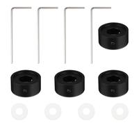 NIYANGLE 4 Sets Black Aluminum Alloy Pedal Footswitch Topper for Electric Guitar Effects Pedal Protection Non-slip Caps for Footswitch Buttons Easy to Hit and Replace