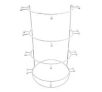 NIYANGLE 4-Tier White Tiara Headband Display Stand with Brackets, Hair Accessory Organizer for Women and, Crown and Hairband Storage Rack for Vanity and Retail Use