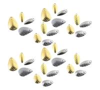 NIYANGLE 400pcs Fishing Spinner Blades Kit with Gold Silver Peanut, Teardrop, and Large Scale Shapes - Fishing Attractor Accessories for Lure Making and Spinnerbait Crafting Supplies
