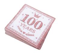 NIYANGLE 40pcs Birthday Napkins 2 Layers Rose Gold Paper Napkins for Women Soft and Convenient Cleanup for Birthday and Anniversary Party Decorations
